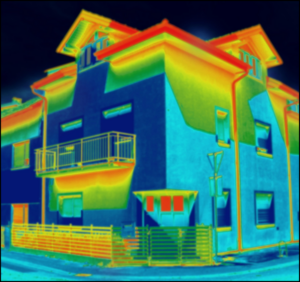 Thermal image of a house with radiant insulation from Fi Foil