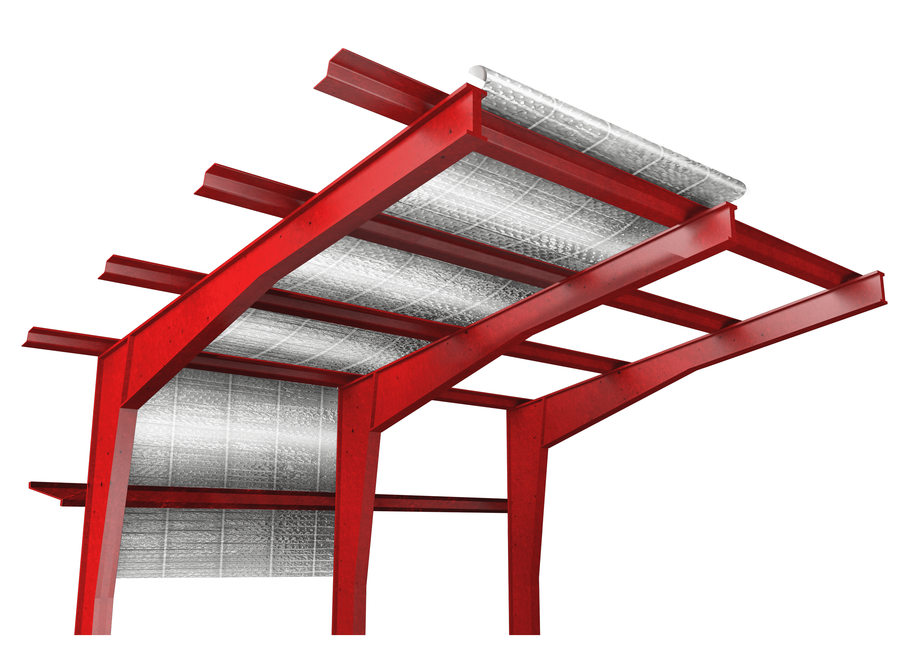 single bubble reflective insulation between purlins on new metal building drawing